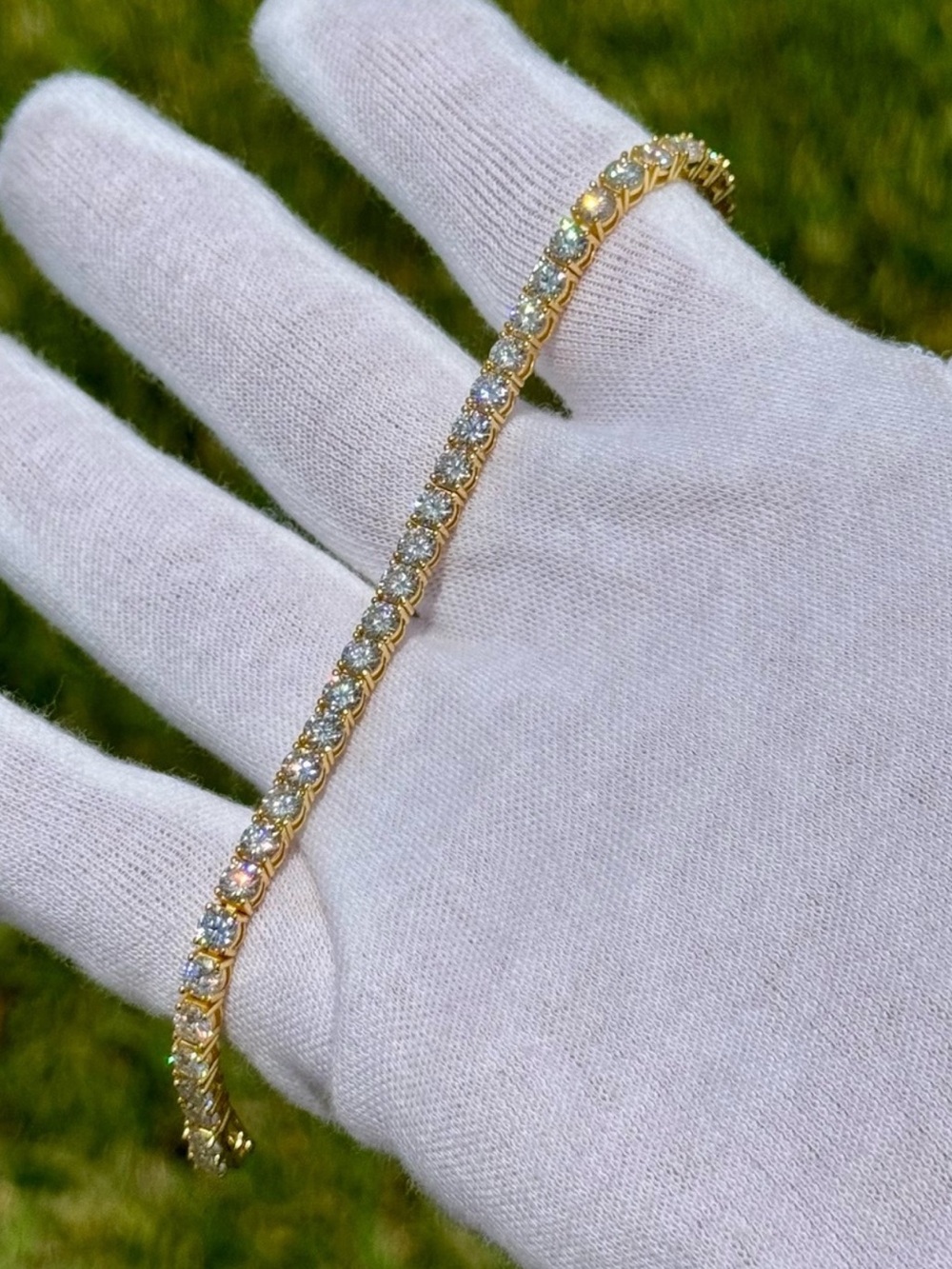 18K Gold Plated, 11.7CTW Moissanite Tennis Bracelet